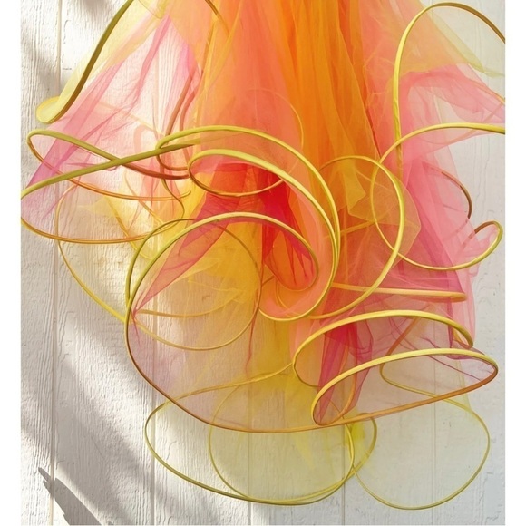 Panoply Sz 8 Long Strapless Formal Ruched Tulle Trumpet Gown Dress - Picture 12 of 16